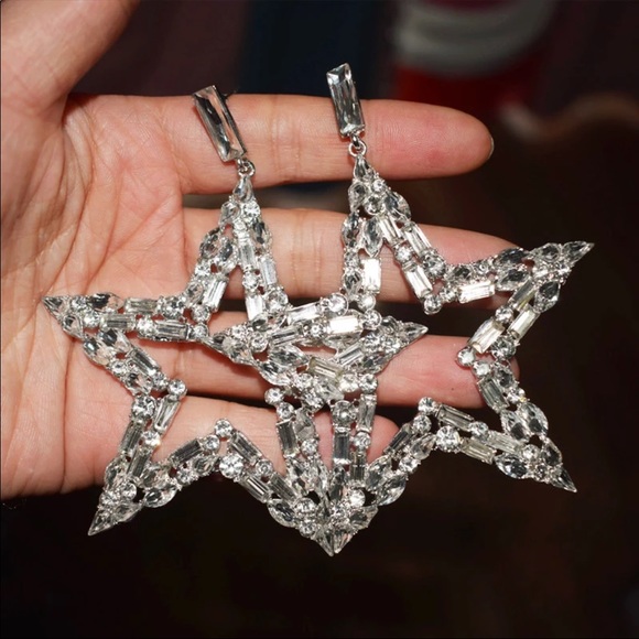 *NEW* Women’s Big Star Rhinestones Crystal Earring - Picture 2 of 4